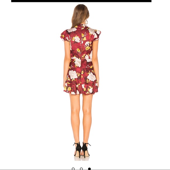 ALICE+OLIVIA TIE-NECK FLORAL MINI DRESS SZ 4 - Picture 2 of 9